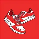 red and white sneakers image